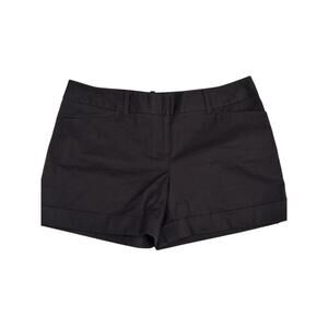 The Limited Shorts Women's Size 14 Black Mid Rise Cuffed Chino Career Flat Front